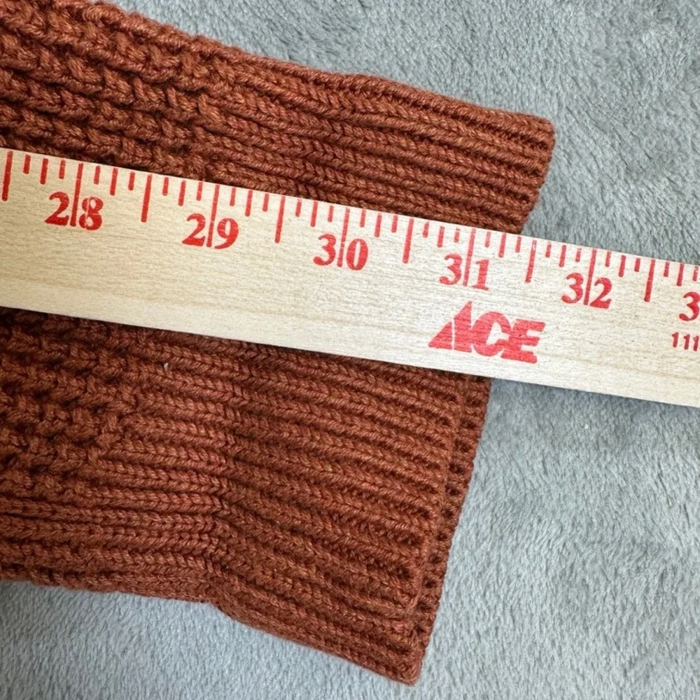 LL Bean Organic Cotton Waffle Knit Sweater XL-Tall Burnt Orange 515580